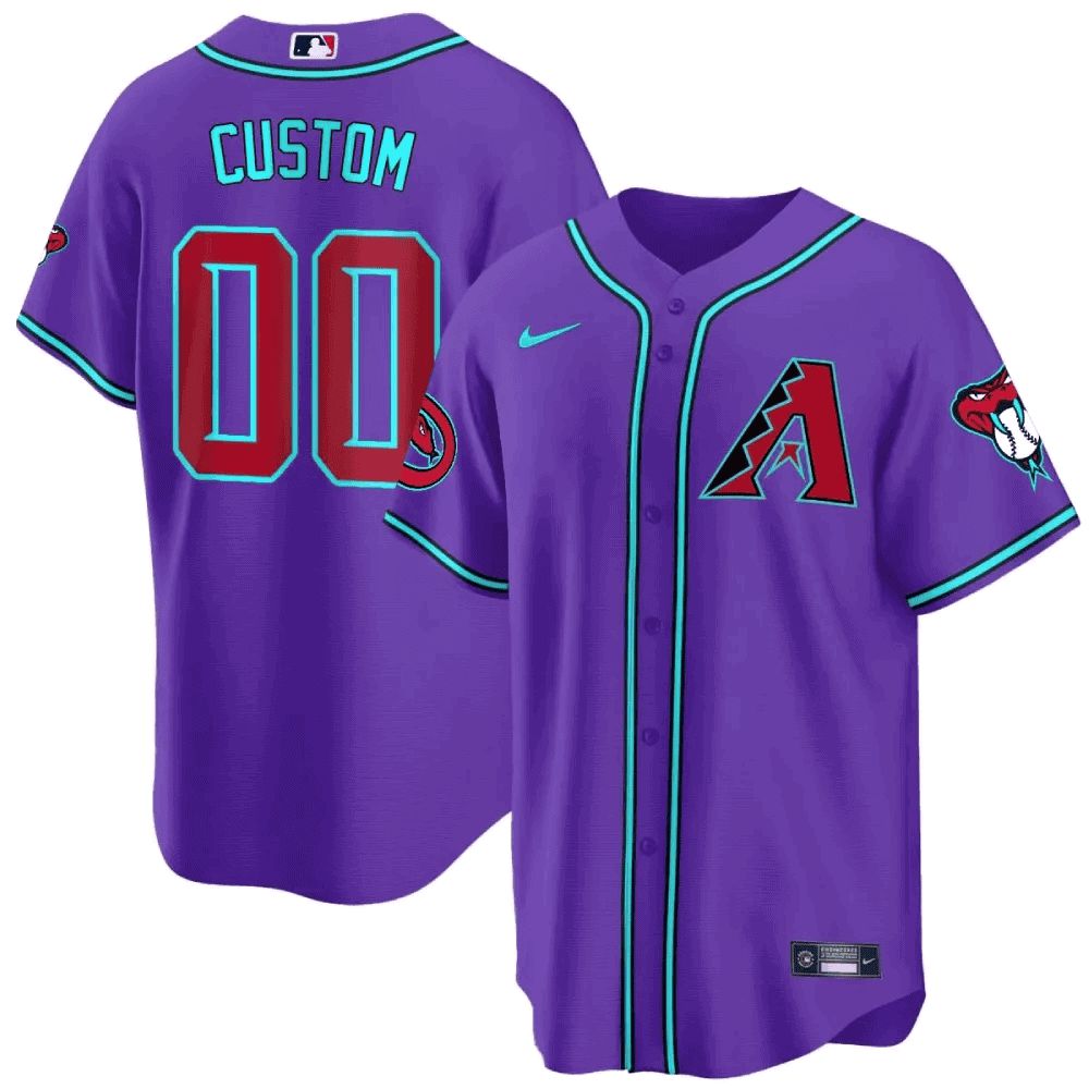 Men Arizona Diamondback Purple Nike 2024 Cool Base Custom MLB Jersey